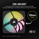 Corsair iCUE AF120 RGB Slim 120MM PWM Fluid Dynamic Bearing Fan With Lightning Node Core (Black)