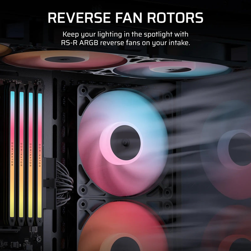 Corsair RS120-R ARGB 120mm PWM Reverse Fan - Triple Pack