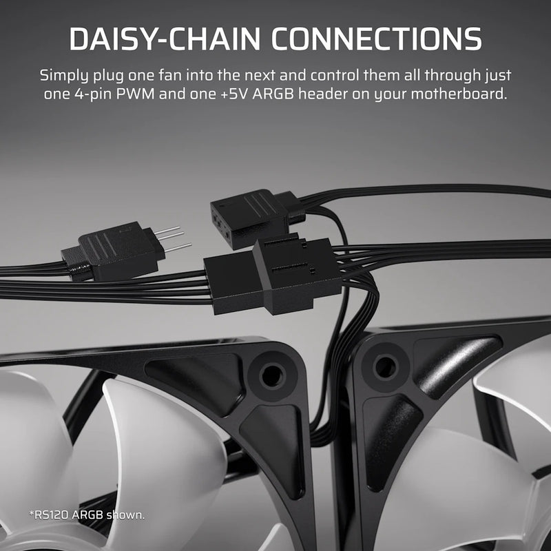 Corsair RS120-R ARGB 120mm PWM Reverse Fan - Triple Pack