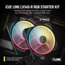 Corsair iCue Link LX140-R RGB 140mm PWM Reverse Dual Fan Kit (Black) (CO-9051052-WW)