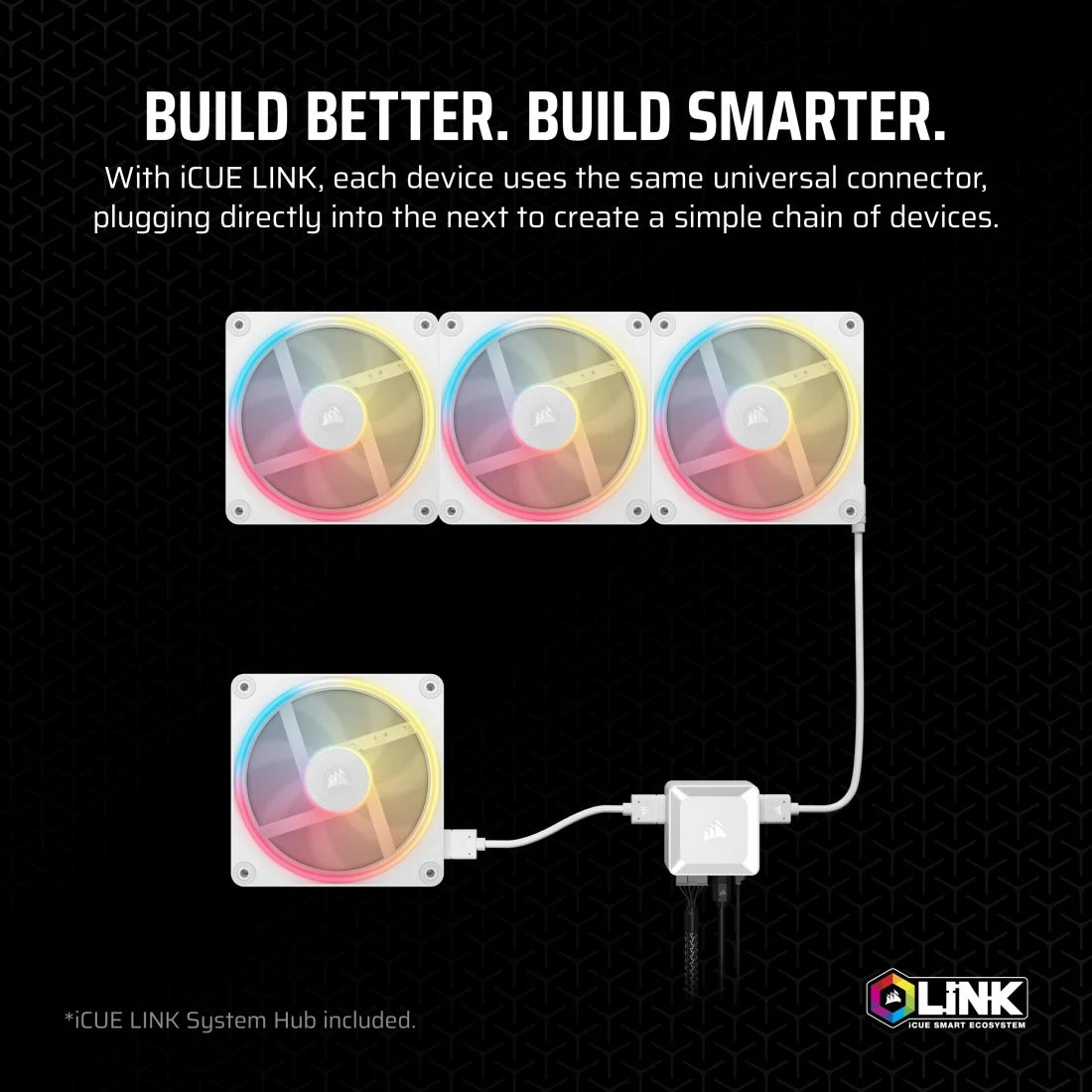 Corsair iCue Link LX120-R RGB 120mm PWM Reverse Triple Fan Kit