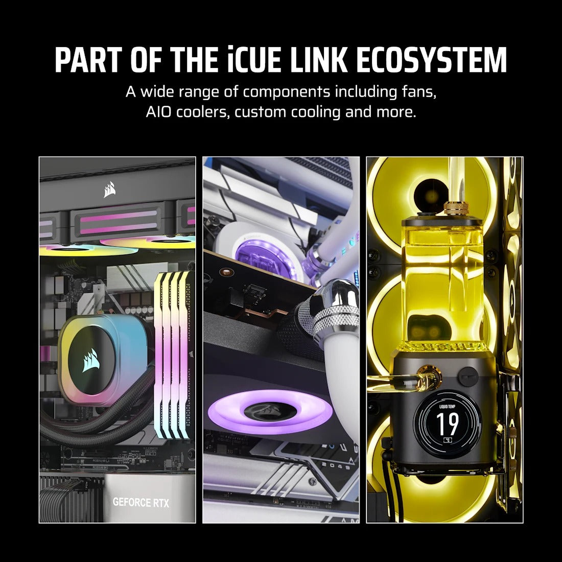 Corsair iCue Link LX120-R RGB 120mm PWM Reverse Triple Fan Kit