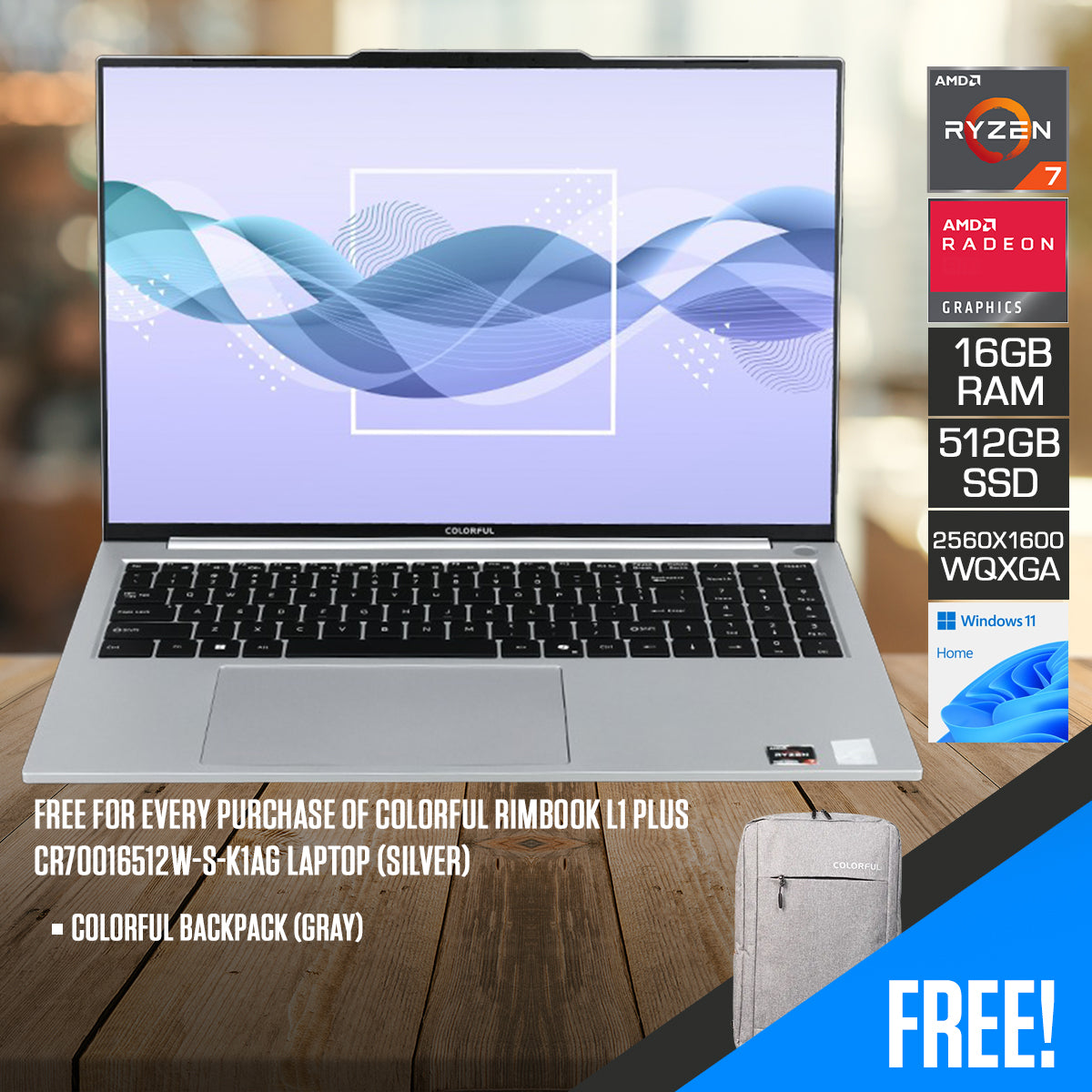 Colorful Rimbook L1 Plus CR70016512W-S-K1AG Laptop (Silver)