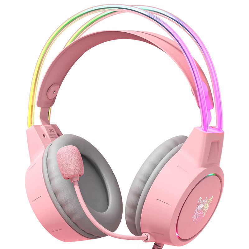 Onikuma X15 Pro Gaming Headset with Noise Cancellation Microphone (Pink)