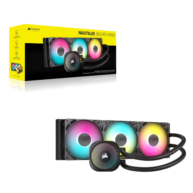 Corsair Nautilus 360 RS Performance 360MM RGB liquid CPU Cooler (Black, White)