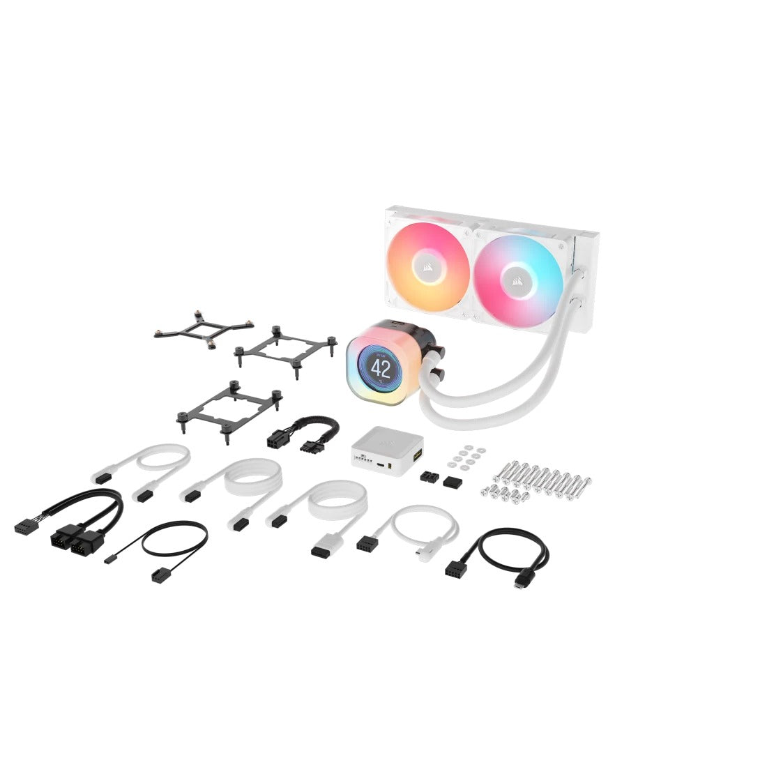 Corsair iCue Link Titan 240 RX LCD Liquid CPU Cooler (White) (CW-9061025-WW)