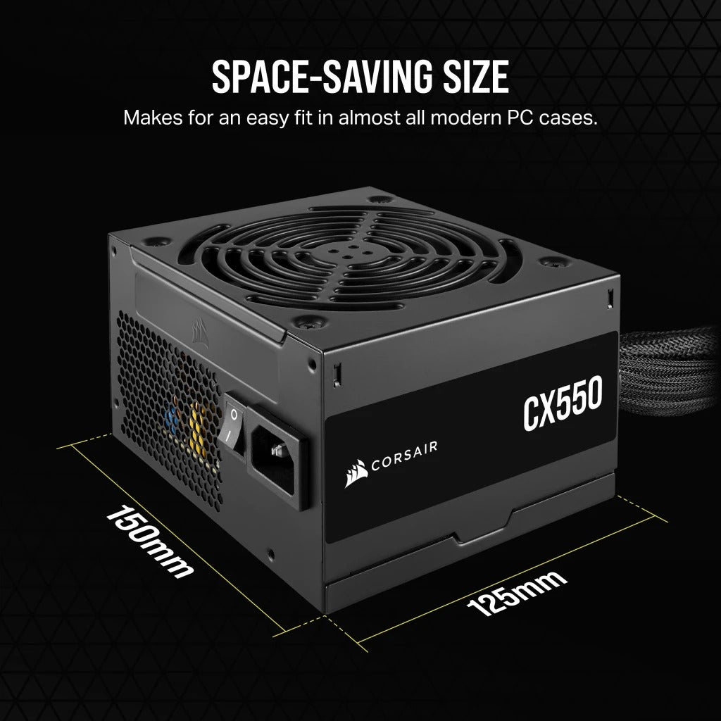 Corsair CX Series CX550 550W 80+ Bronze ATX Power Supply
