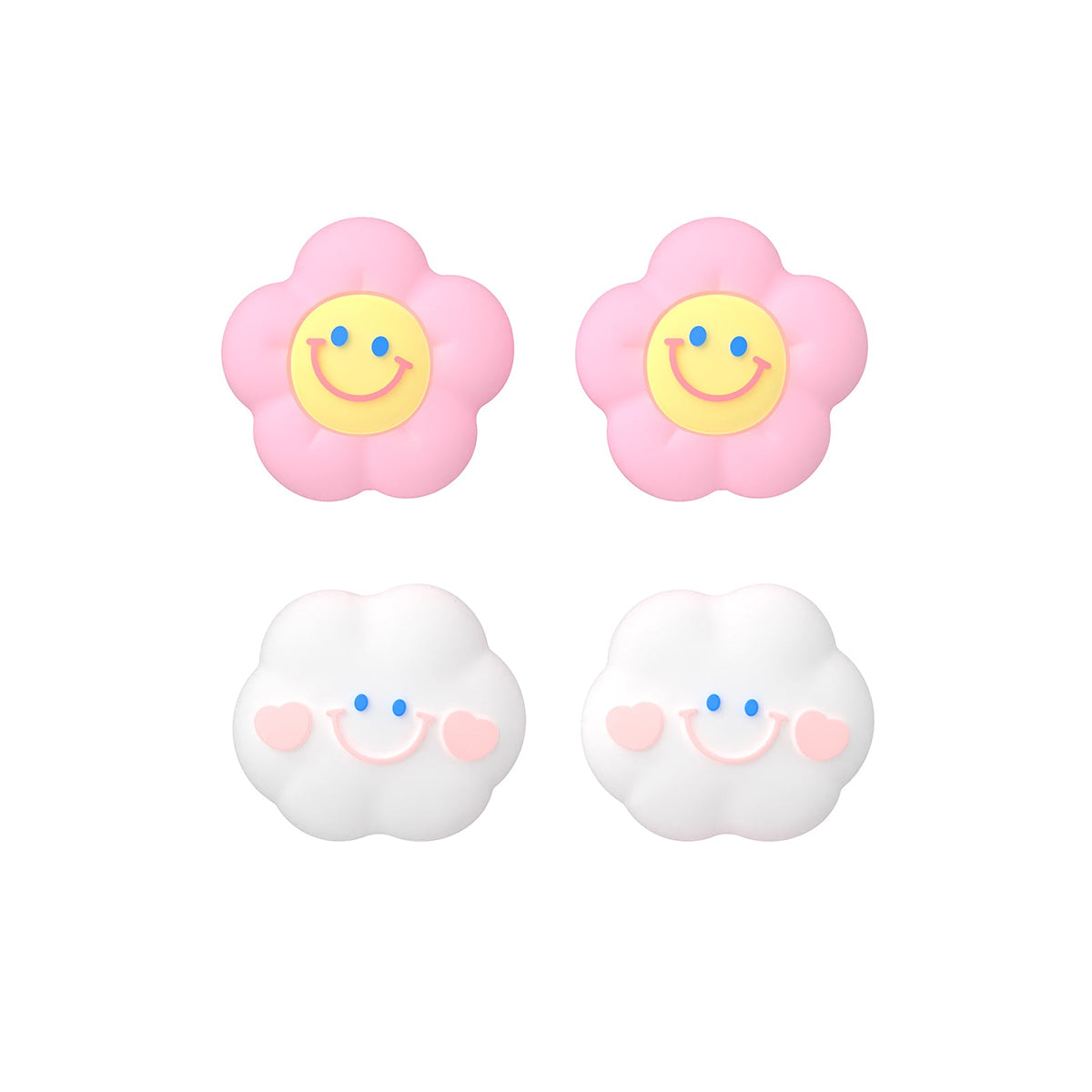 IINE Happy Cloud Smiling Flower Silicone Joy-Stick Caps for Switch Joy-Con (L1015)