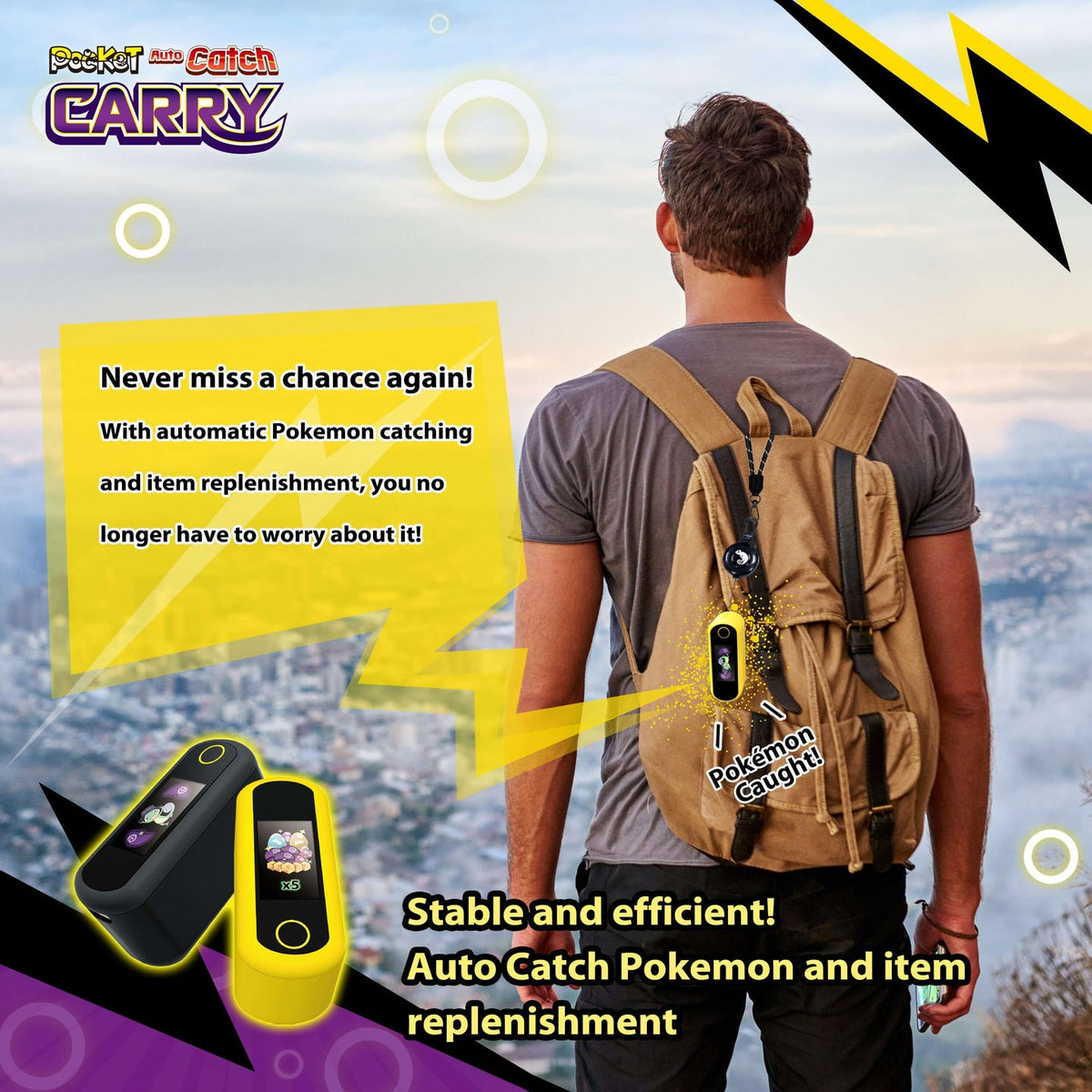 Brook Pocket Auto Catch - Carry (Black, Yellow) (FM00011091, FM00011178)