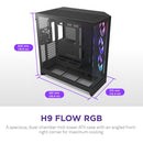 NZXT H9 Flow RGB+ Large Dual-Chamber Mid-Tower ATX Airflow Case