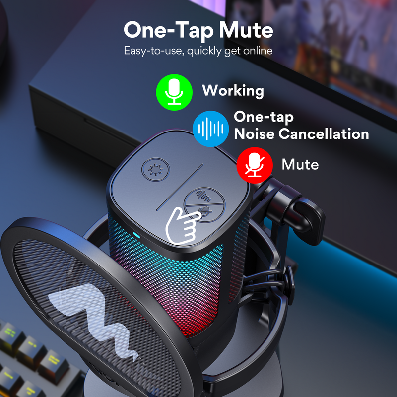 Maono DGM20G USB RGB Gaming Condenser Noise Canceling Microphone