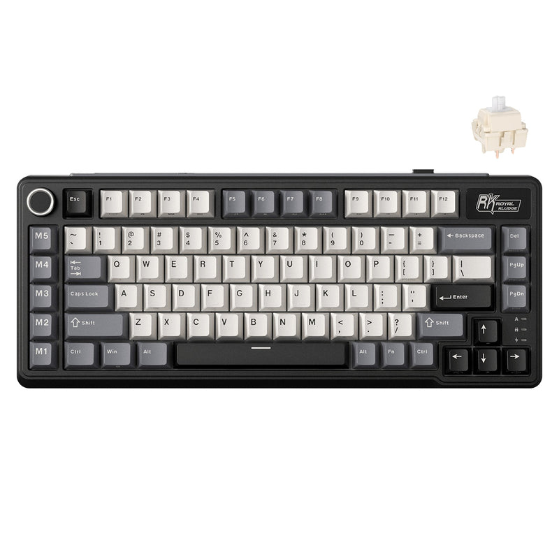 Royal Kludge RK L75 Tri-Mode RGB 85 Keys Hot-Swappable Mechanical Keyboard - Knight Black 