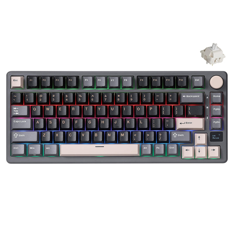 Royal Kludge RK-M75 Tri-Mode RGB 81 Keys Hot-Swappable Mechanical Keyboard Phantom