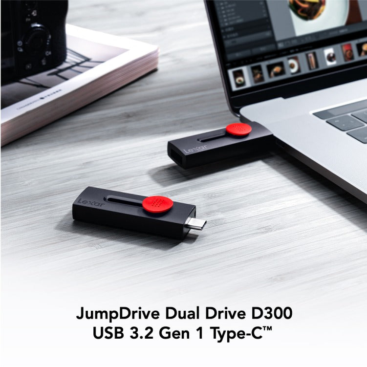 Lexar JumpDrive Dual Drive D300 USB 3.1 Type-C & Type-A 130MB/s Read Flash Drive