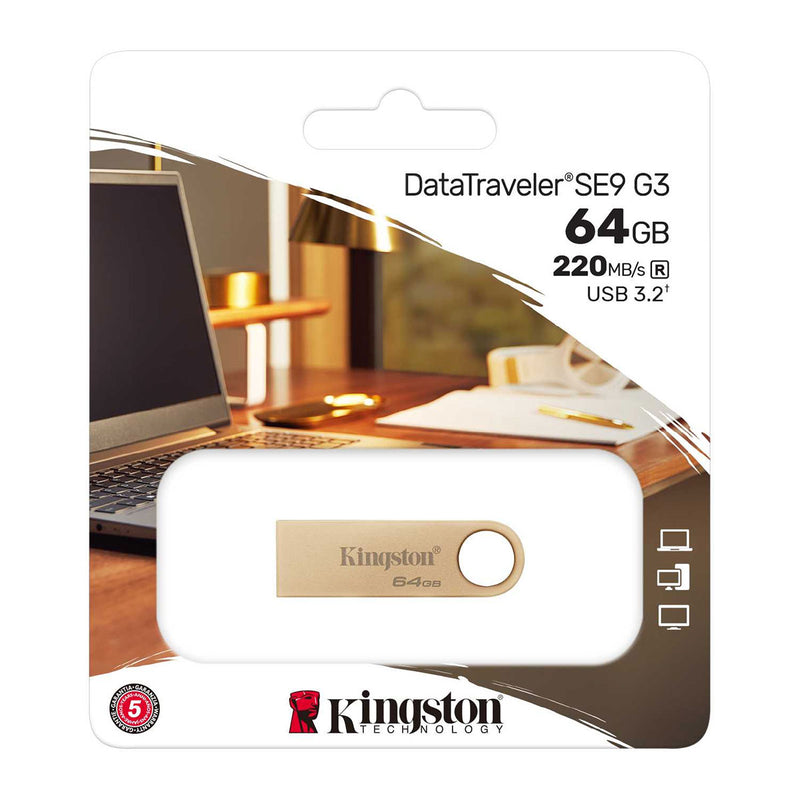 Kingston DataTraveler SE9 G3 USB 3.2 Gen 1 220mb/s Read Type-A USB Flash Drive