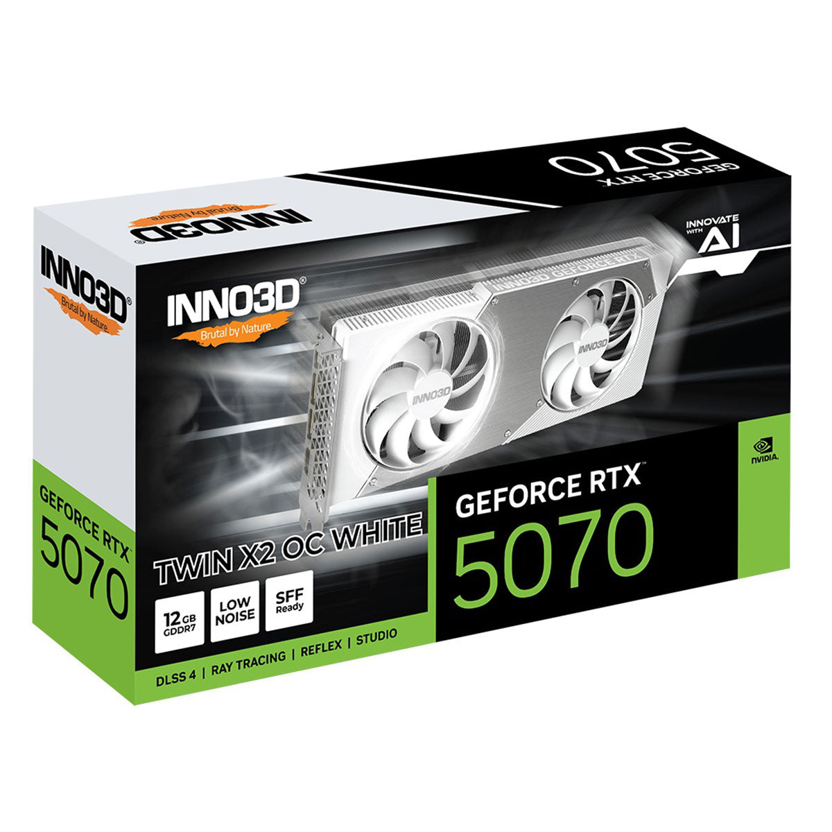 INNO3D GeForce RTX 5070 Twin X2 OC 12GB GDDR7 Graphics Card (White) (N50702-12D7X-195064W)