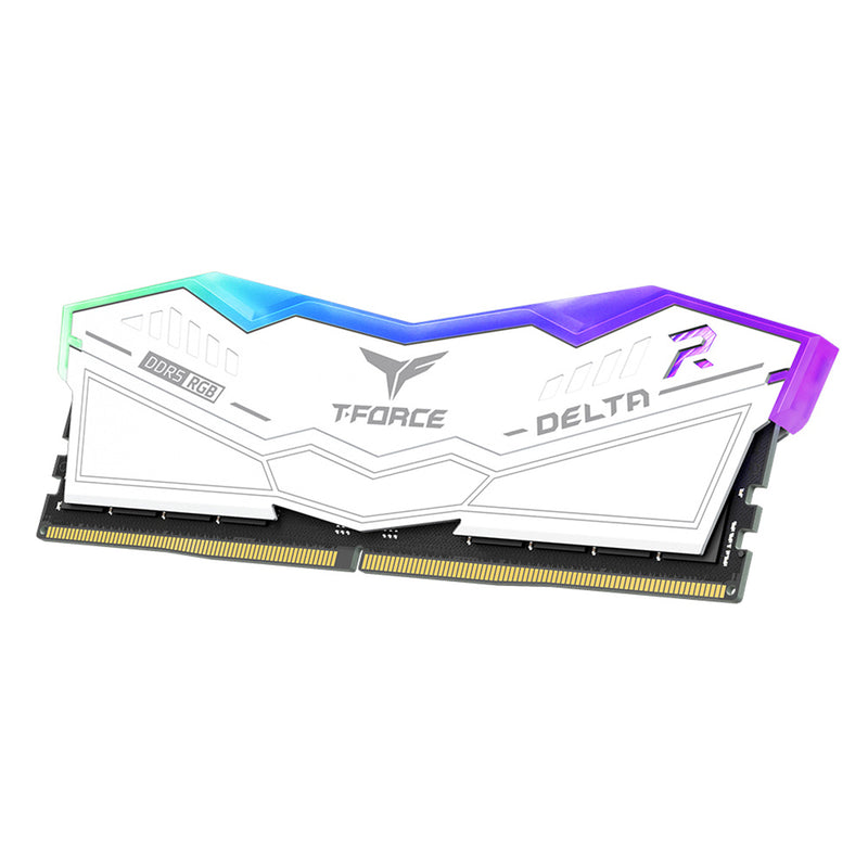 TeamGroup T-Force Delta RGB DDR5 32GB (2x16GB) 6000MHz CL30-36-36-76 1.35V Gaming Desktop Memory (White)