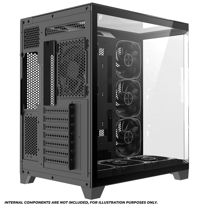 Coolman Zentra Luxe ATX Vision PC Case (Black, White)