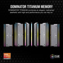 Corsair Dominator Titanium RGB 32GB (2x16GB) DDR5 DRAM 6000MT/s CL30 AMD Expo & Intel XMP Memory Kit (Grey) (CMP32GX5M2B6000Z30)