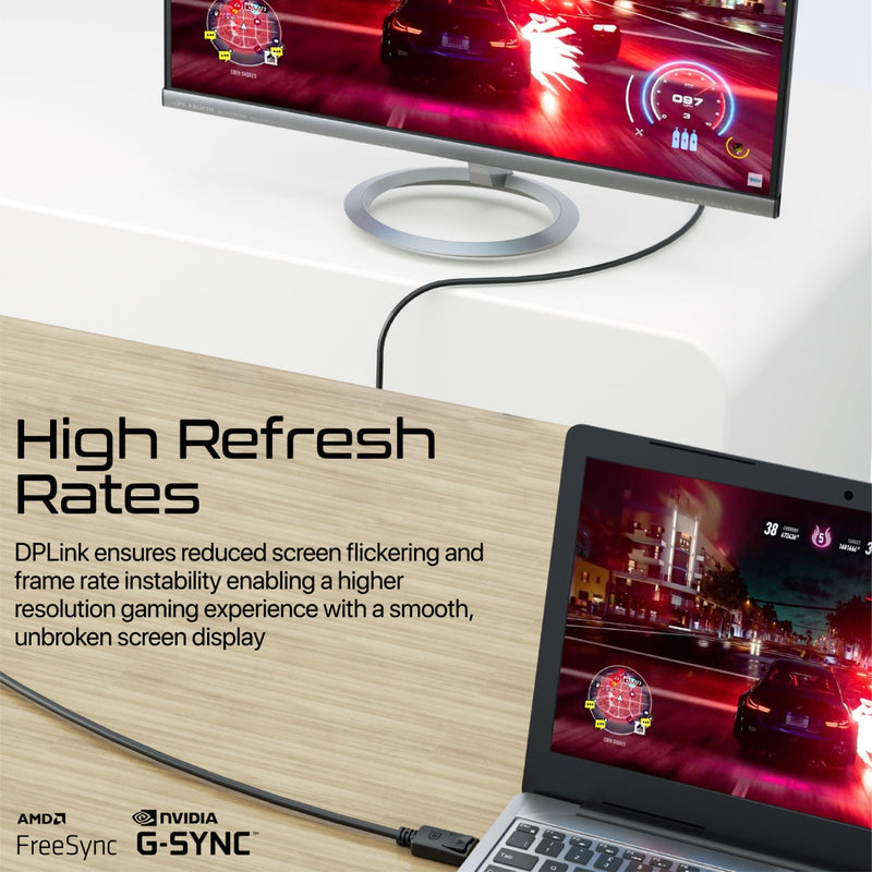 Promate DPLink-120 8K@60Hz High-Definition 120cm DisplayPort Cable