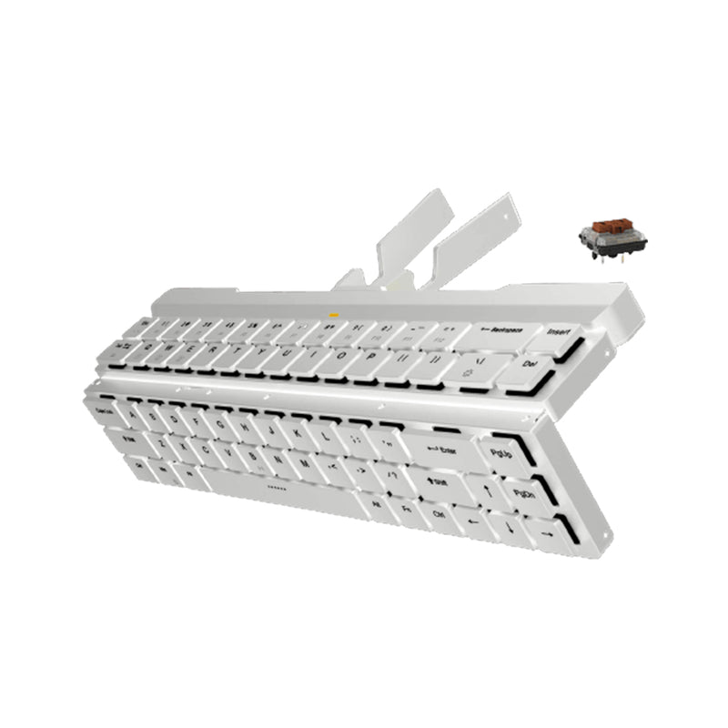 ROYAL KLUDGE RK925 DUAL-MODE FOLDABLE MECHANICAL KEYBOARD WHITE (BROWN SWITCH) - DataBlitz