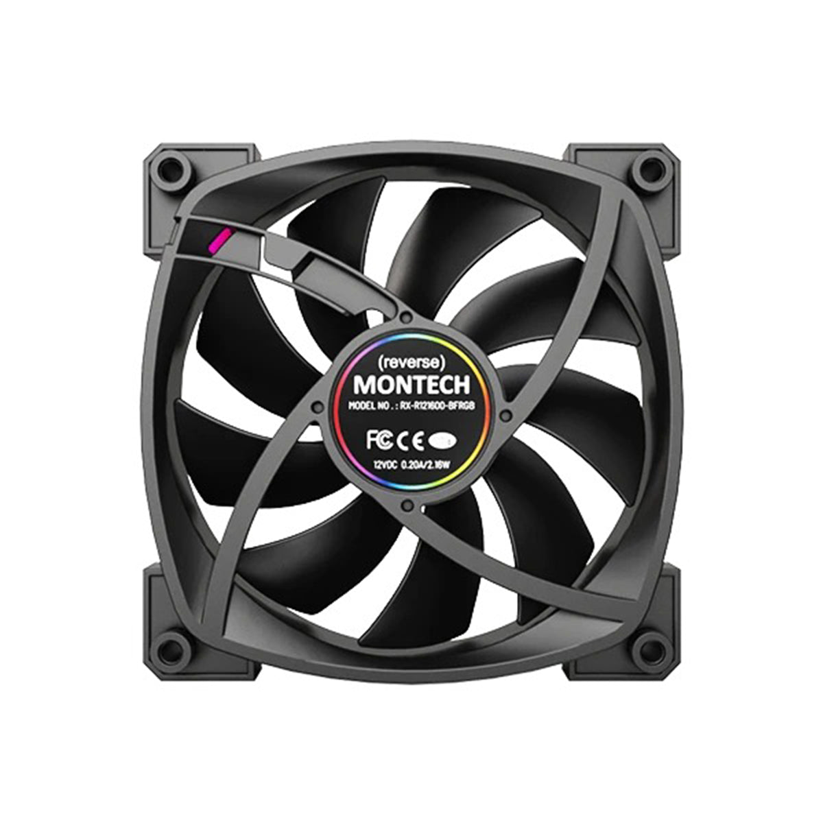 Montech RX120 PWM 120mm ARGB Reverse Single Fan Kit (Black, White)