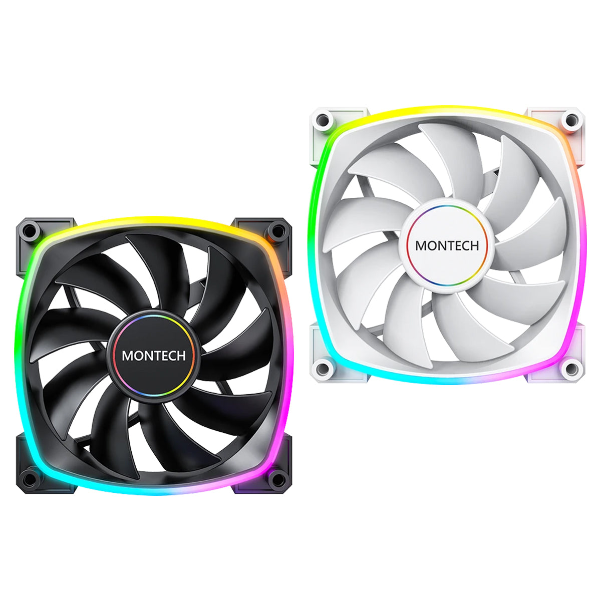Montech AX140 PWM 140mm ARGB Reverse Single Fan Kit (Black, White)