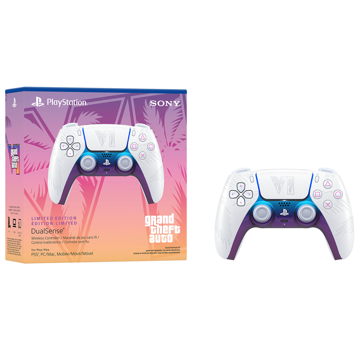 PS5 DualSense Wireless Controller Grand Theft Auto VI White Limited Edition
