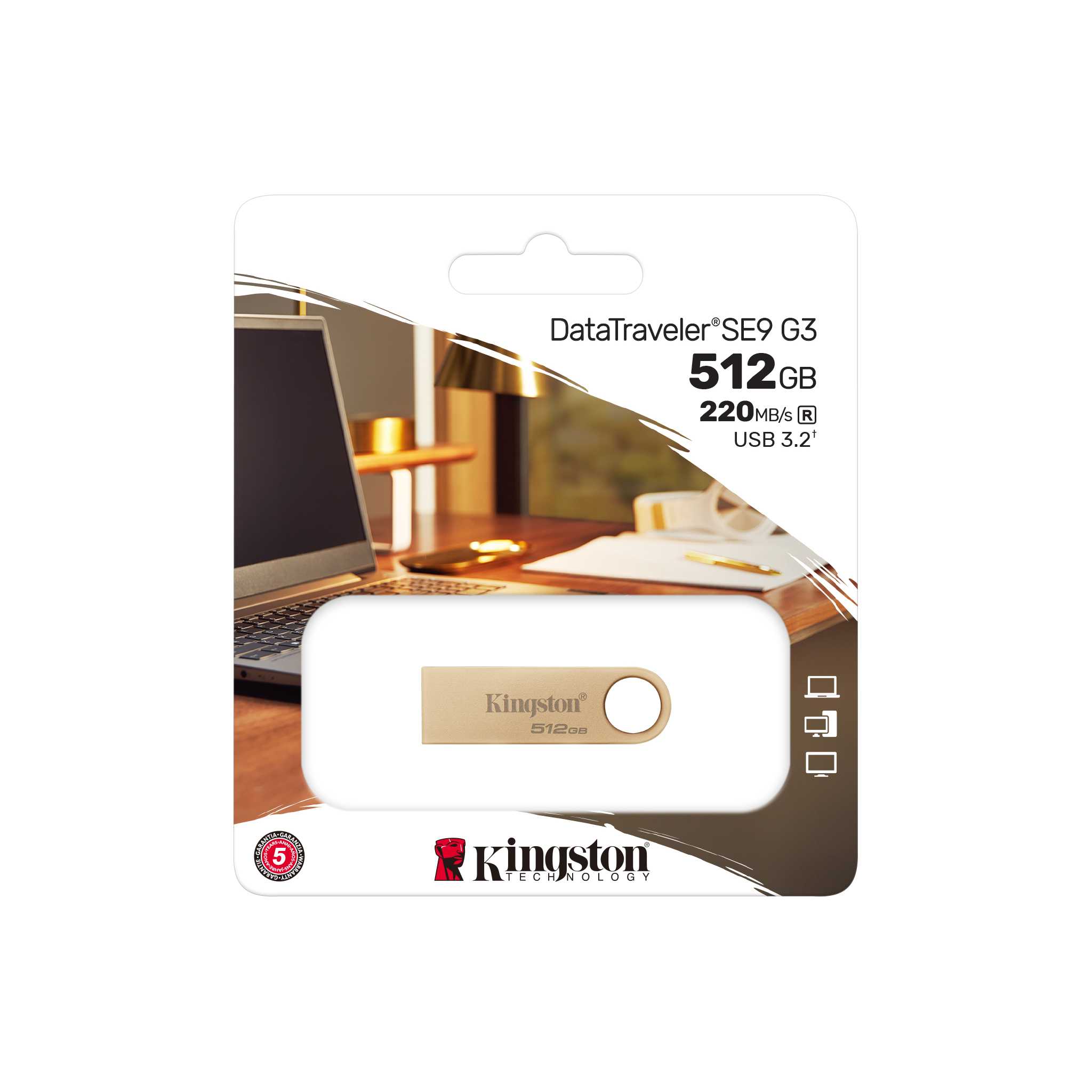 Kingston DataTraveler SE9 G3 USB 3.2 Gen 1 220mb/s Read Type-A USB Flash Drive (64GB, 128GB, 256GB)