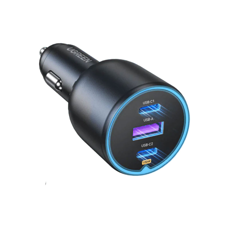 UGreen 2XUSB-C PD + USB-A 130W Fast Car Charger (Black) (CD293/90413)