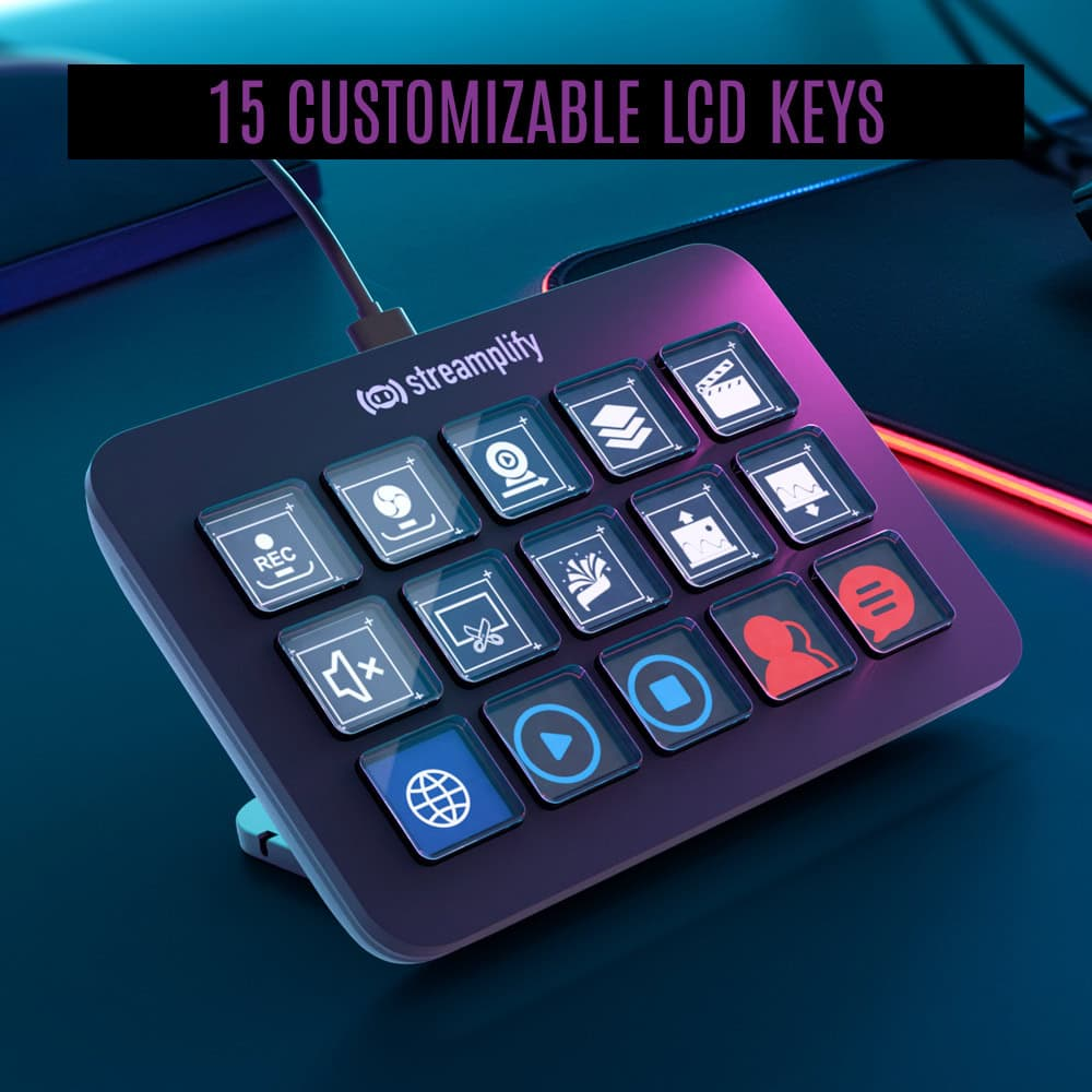 Streamplify Streaming Deck One Control Pad with 15 Customizable LCD Keys