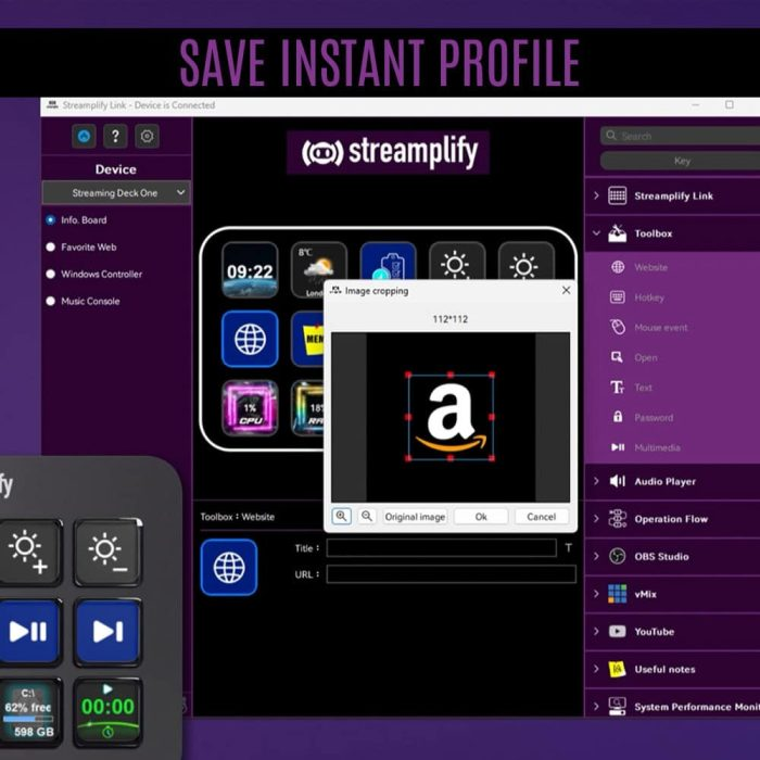 Streamplify Streaming Deck One Control Pad with 15 Customizable LCD Keys