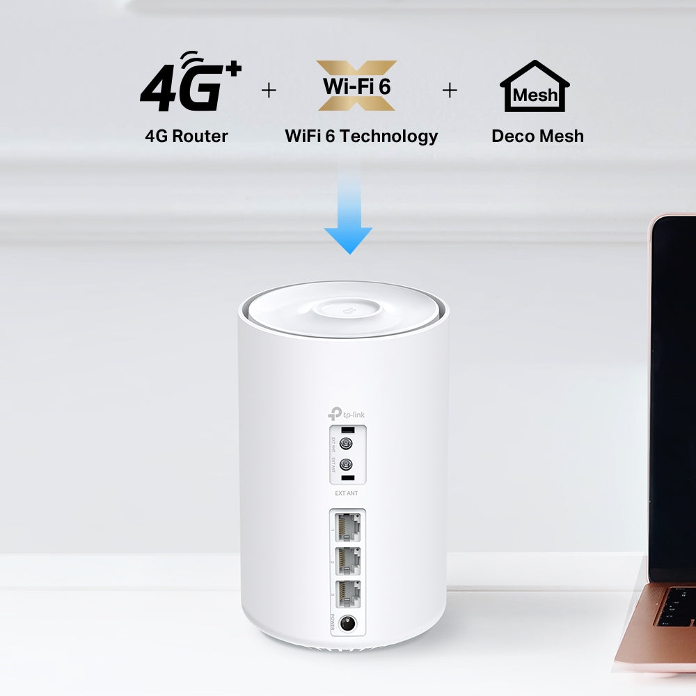TP-Link 4G + AX3000 Whole Home Mesh Wi-Fi 6 Router | 300MBPS 4G+ LTE Advanced Modem (Deco X50-4G)