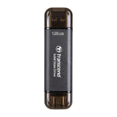 Transcend ESD310C 128GB Dual USB 10Gbps Read up to 1050MB/s Type-C/A Portable SSD (TS128GESD310C)