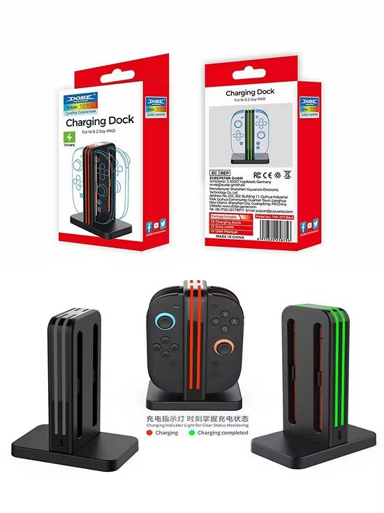 Dobe Square Charging Dock for Nintendo Switch 2 Joy-Pad (Black) TNS-3171