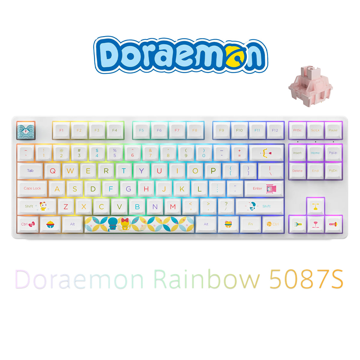 Akko Doraemon Rainbow 5087S Wireless RGB Mechanical Keyboard (Akko CS Sakura)