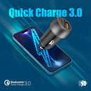 Promate DriveGear-PD33 Ultra-Fast Dual Port Car Charger with 33W Power Delivery & QC 3.0