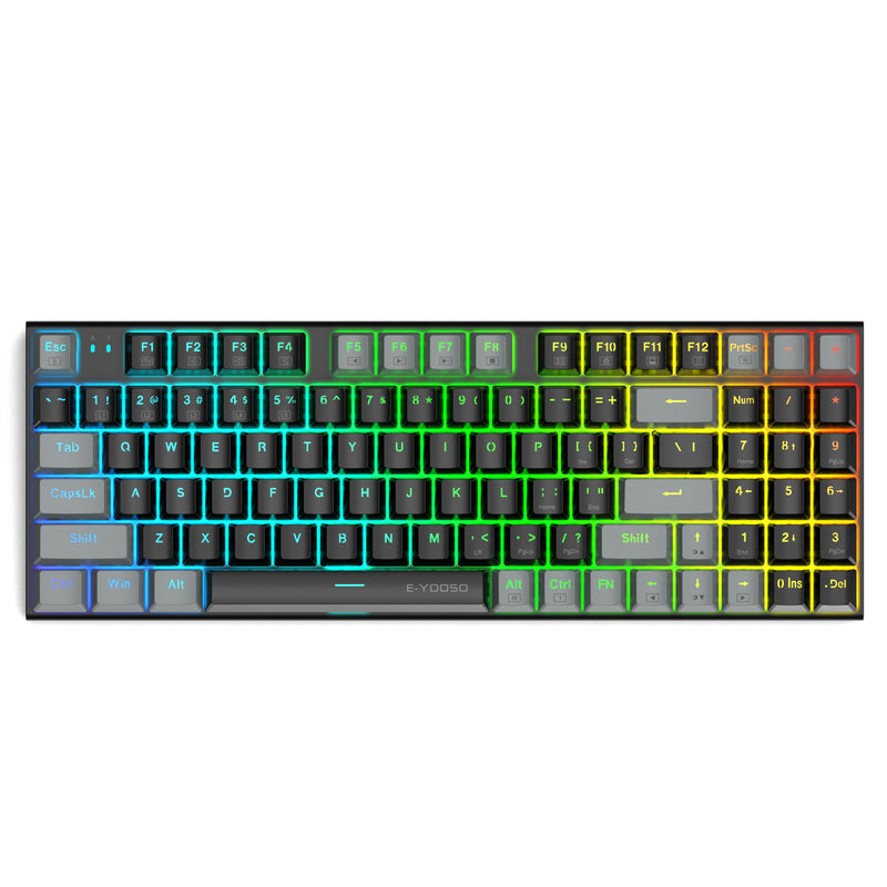 E-YOOSO Z-19 RGB 94 Keys Hot Swappable Mechanical Keyboard Black/Gray (Blue Switch)