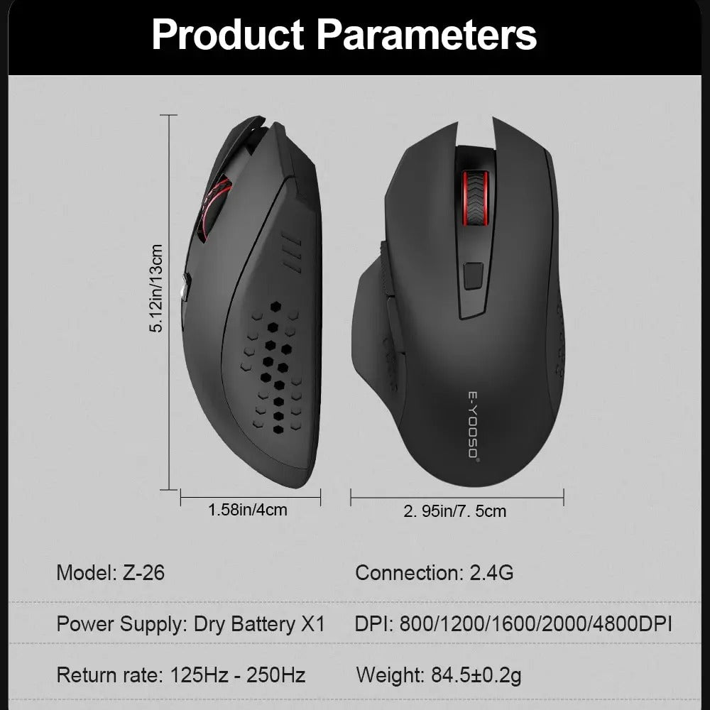 E-Yooso X-26 Wireless Mouse (Black)