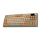Ajazz AK870 RGB Tri-Mode 87-Keys TKL Gasket-mounted Hot Swappable Mechanical Keyboard with 1.14" TFT Display Screen & Knob (Yellow/White/Green) (Jasmine Switch)