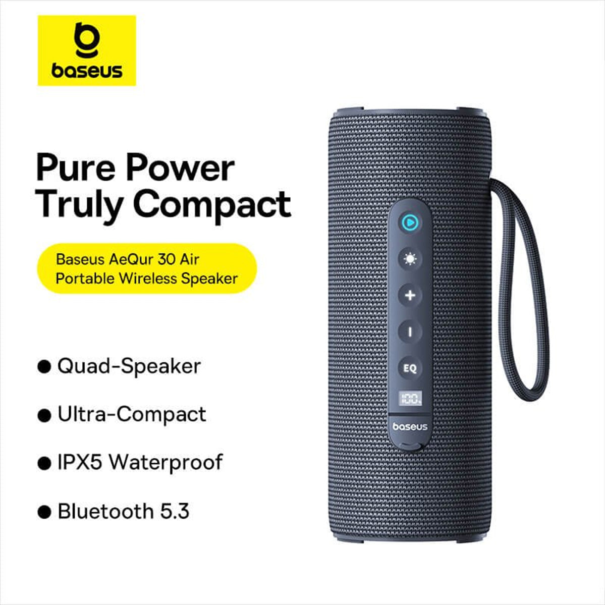 Baseus AeQur 30 Air Portable Wireless Speaker (Twilight Grey) (A20072600826-00)