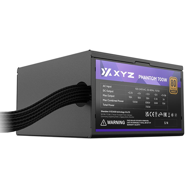 XYZ Phantom 700W ARGB ATX Power Supply 80+ Bronze Edition (Black)