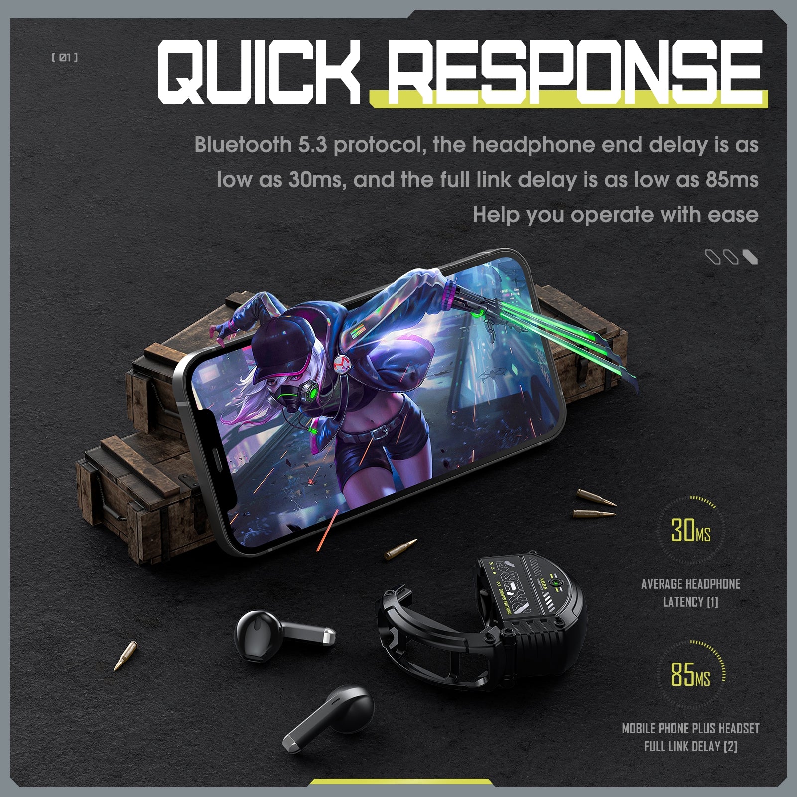 Onikuma T309 Wireless Earphones (Black)