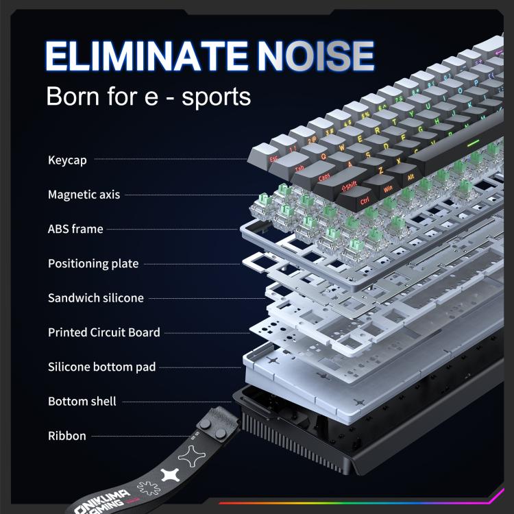 Onikuma G69 68 Keys RGB Wired Magnetic Switch Keyboard (Black)