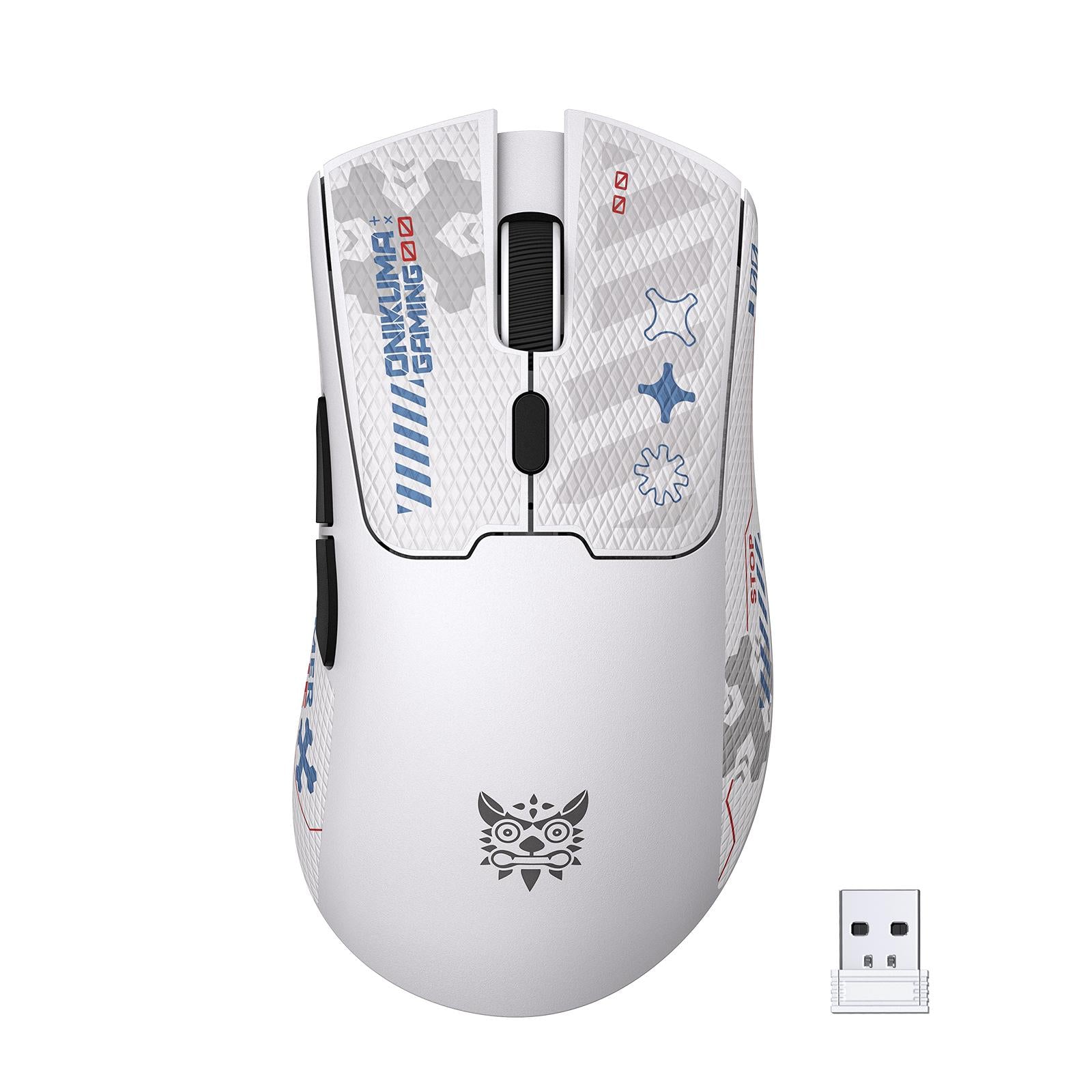 Onikuma DM01 Tri-Mode RGB Wireless Gaming Mouse (Black, White)