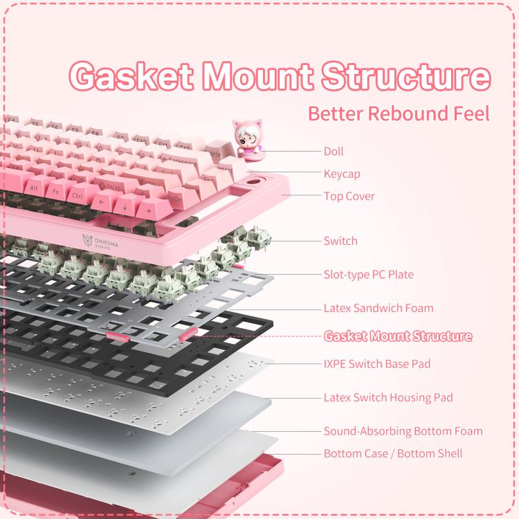 Onikuma MT707 Tri-Mode RGB 81 Keys Mechanical Keyboard