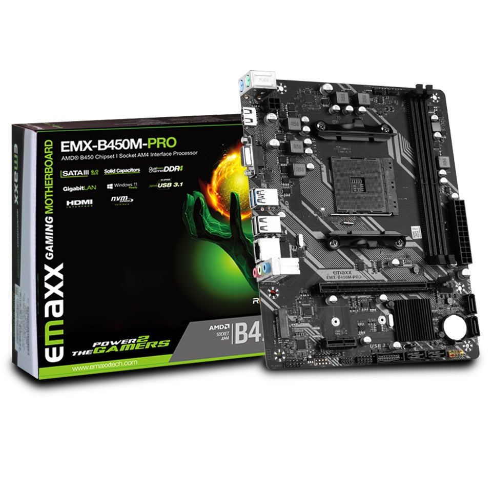 EMAXX B450M PRO AM4 AMD Gaming Motherboard