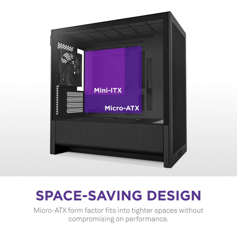 NZXT H3 Flow TG Side Panel Micro-ATX Airflow Case