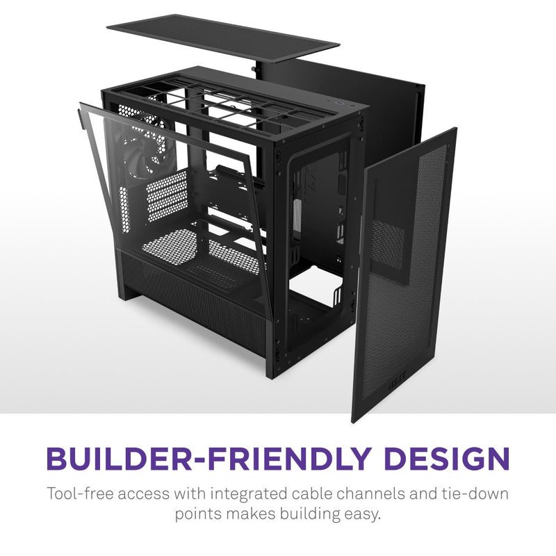 NZXT H3 Flow TG Side Panel Micro-ATX Airflow Case