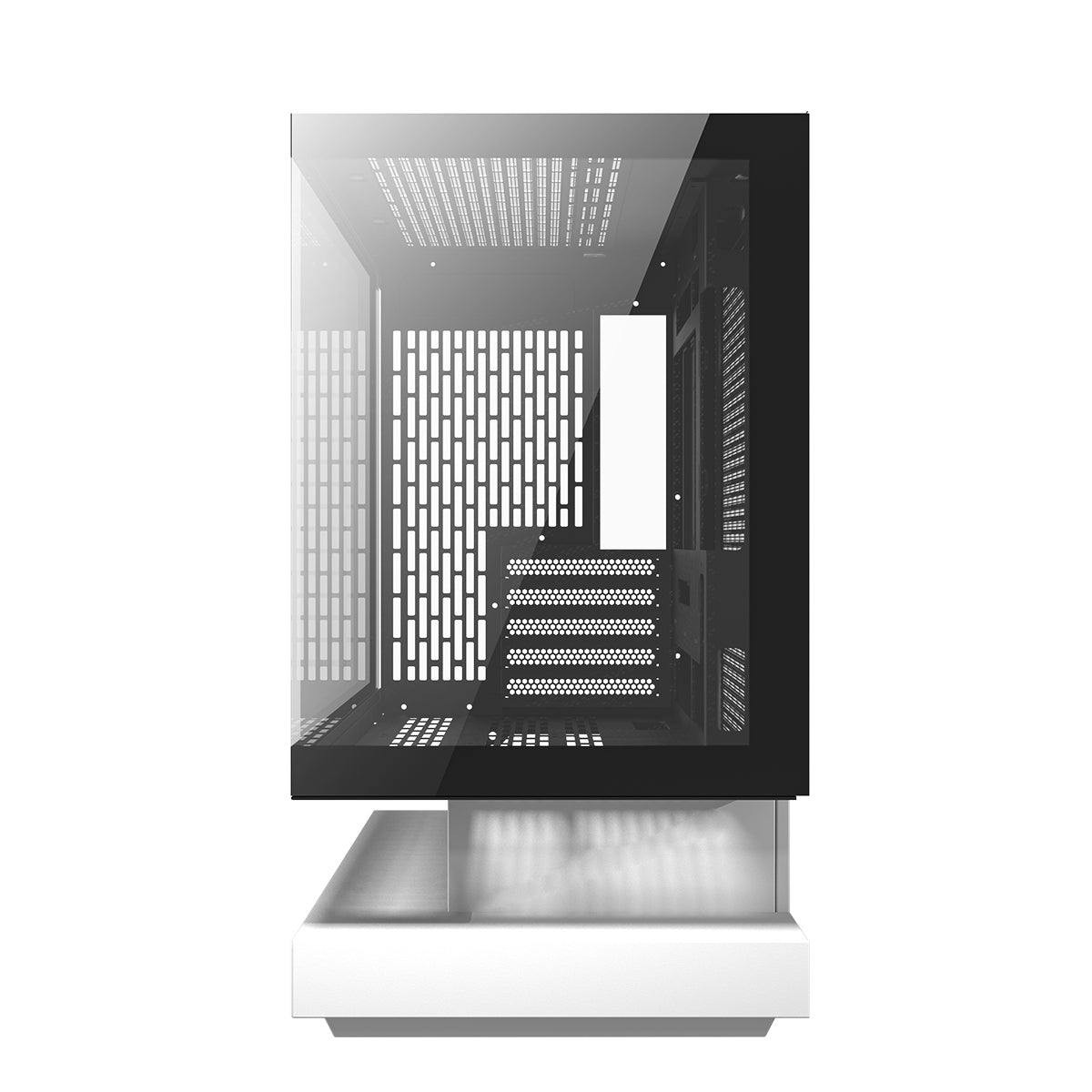 DarkFlash Floatron F1 B&W Combo M-ATX PC Case Tempered Glass Panel